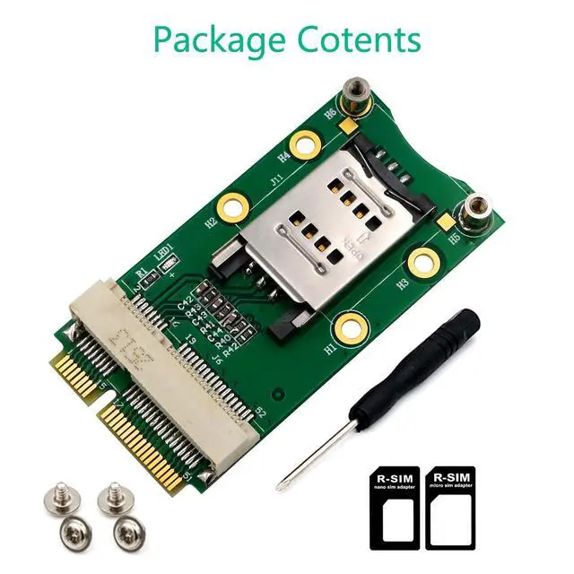 Alt view image 6 of 7 - Mini PCI-E Adapter with SIM Card Slot for 3G/4G,WWAN LTE,GPS Card (Clamshell SIM Card Holder)