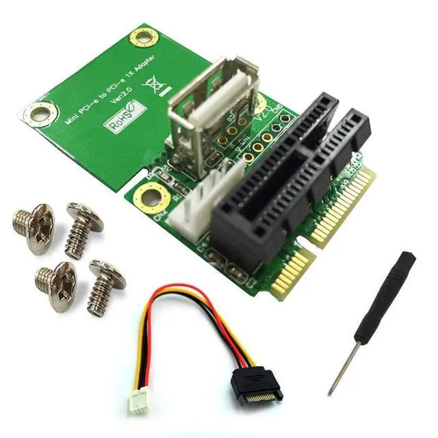 Alt view image 6 of 6 - PCI-E 1X to Half/Full Mini PCI-E Adapter Pcie Connector