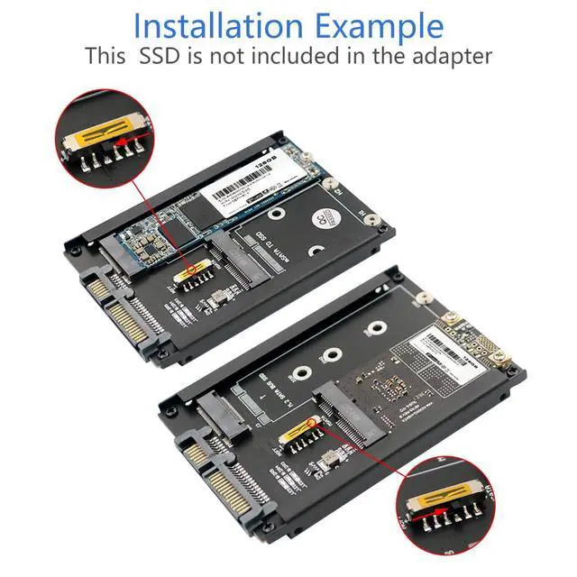 Alt view image 4 of 7 - 2 in 1 MSATA and B Key SSD to 2.5" SATA III with Frame Bracket Retain mSATA SSD as 7mm 2.5" SATA Drive