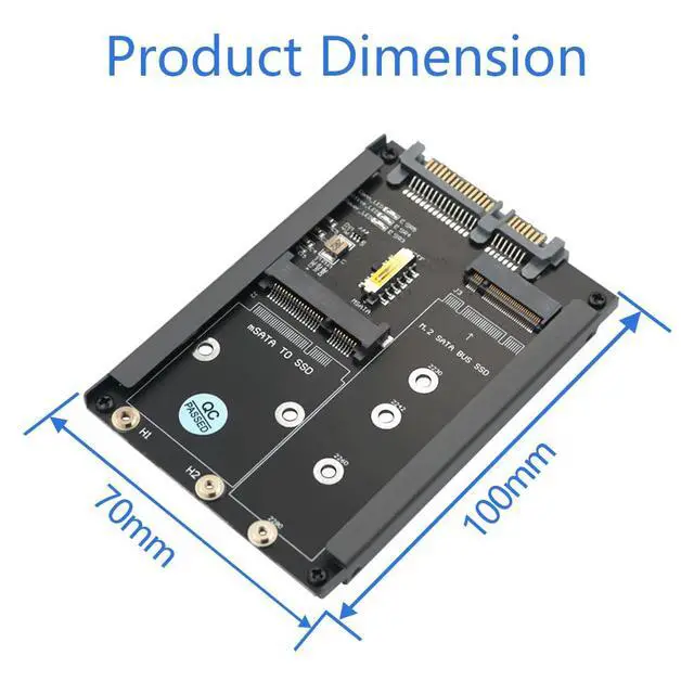 Alt view image 6 of 7 - 2 in 1 MSATA and B Key SSD to 2.5" SATA III with Frame Bracket Retain mSATA SSD as 7mm 2.5" SATA Drive