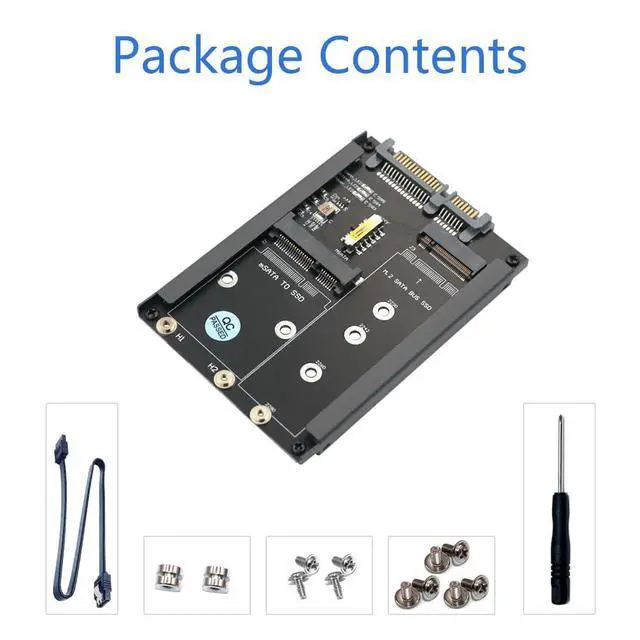 Alt view image 7 of 7 - 2 in 1 MSATA and B Key SSD to 2.5" SATA III with Frame Bracket Retain mSATA SSD as 7mm 2.5" SATA Drive