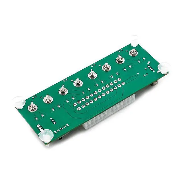 Alt view image 3 of 7 - SUPERPLUS 20/24 Pin ATX Benchtop PC Power Breakout Adapter with USB 5V Port, 4 Channel Voltages (3.3V, 5V, 12V, -12V), 5A Fuse, Green