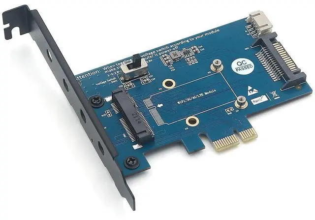 Main image of Mini PCI-E PCI Express to PCI-E 1x Adapter with SIM Card Slot