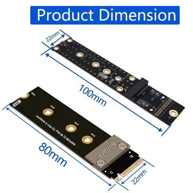 Alt view image 6 of 7 - SUPERPLUS M.2(NGFF) Key M NVMe SSD Extension Cable Extender PCIe3.0 x4 Full Speed