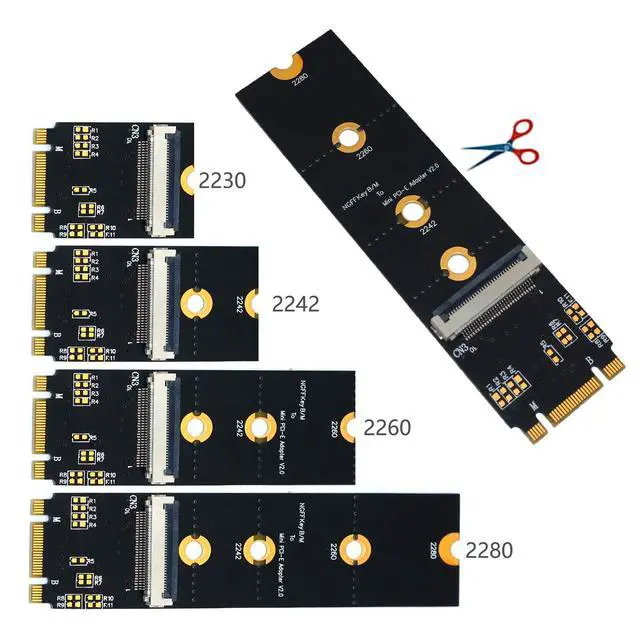 Alt view image 6 of 6 - M.2 NGFF Key B/M/B+M to Mini PCI-E Adapter with FFC Cable