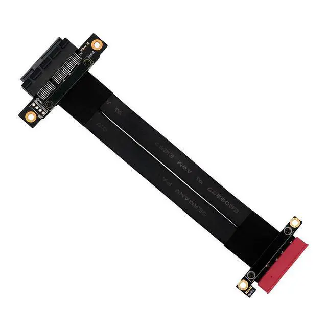 Alt view image 4 of 5 - SUPERPLUS PCI-e Extension Cable 4X 180 Degree 20cm, 24cm Total Length, Black, Indoor Use, Compatible with Graphics Card, Sound Network Personal Computer