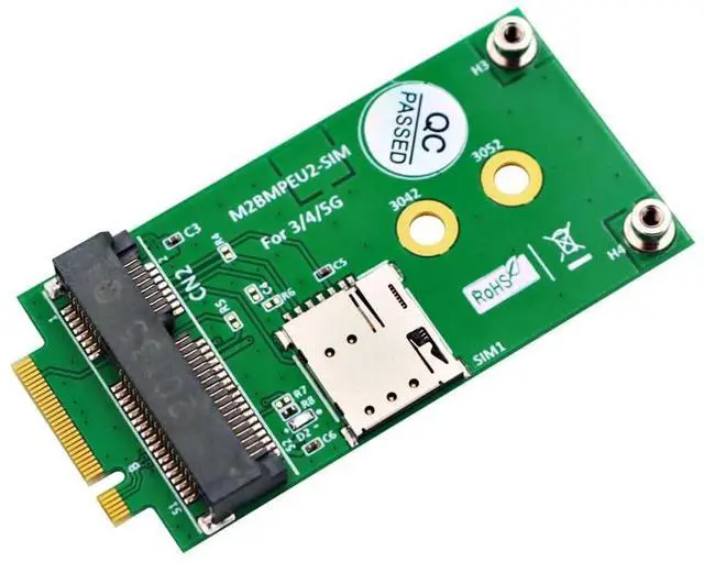 Main image of M.2 Key B to Mini PCI-E Adapter with SIM Card Slot for 3G/4G/5G Module