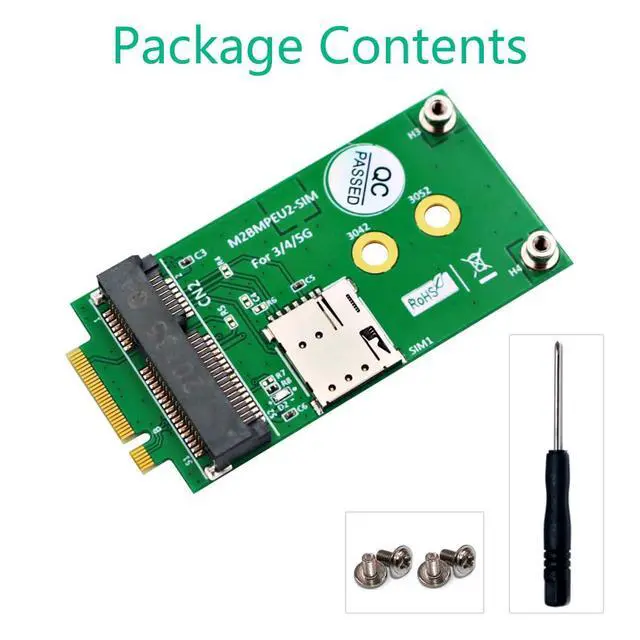 Alt view image 7 of 7 - M.2 Key B to Mini PCI-E Adapter with SIM Card Slot for 3G/4G/5G Module