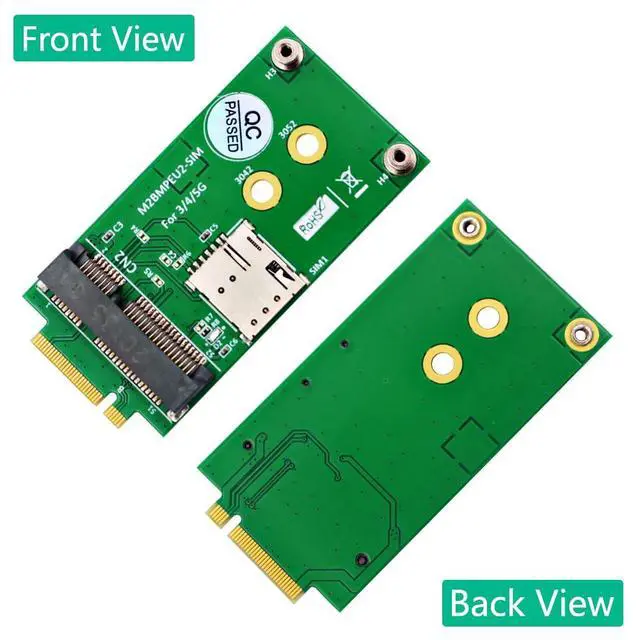 Alt view image 6 of 7 - M.2 Key B to Mini PCI-E Adapter with SIM Card Slot for 3G/4G/5G Module