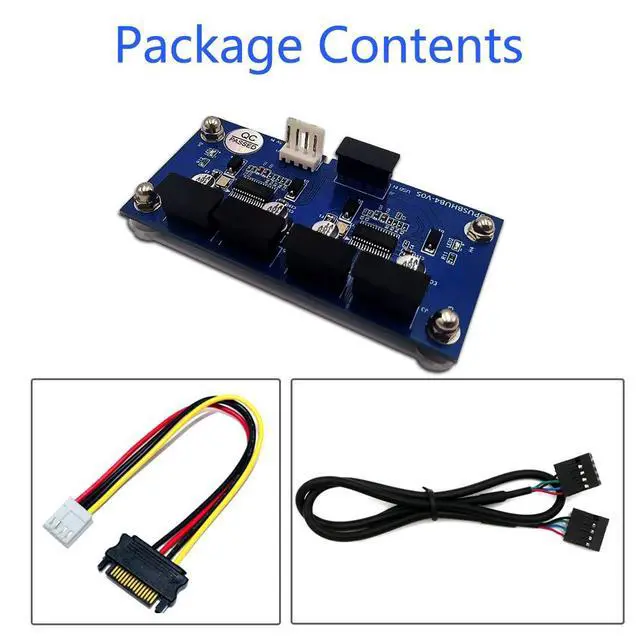 Alt view image 7 of 7 - 9pin USB Header Male 1 to 4 Female Extension Cable Card Motherboard 9-Pin USB 2.0 HUB 2 to 8-Port USB 2.0 Hub with Additional Power and Magnetic Base