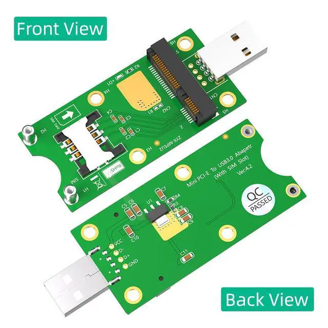 Alt view image 4 of 7 - Mini Pcie USB Adapter SIM to USB Adapter with SIM Card Slot for WWAN/LTE Module