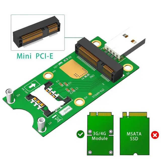 Alt view image 5 of 7 - Mini Pcie USB Adapter SIM to USB Adapter with SIM Card Slot for WWAN/LTE Module