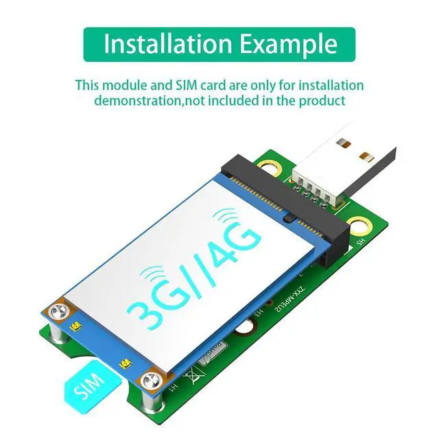 Alt view image 6 of 7 - Mini Pcie USB Adapter SIM to USB Adapter with SIM Card Slot for WWAN/LTE Module