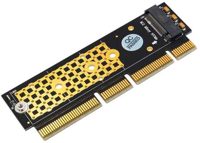 Main image of M.2 NVMe SSD NGFF to PCIE 3.0 X16 /X4 Adapter M Key Interface Card Support PCI Express 3.0 x4 2230-2280 Size m.2 Full Speed (Black Gold)