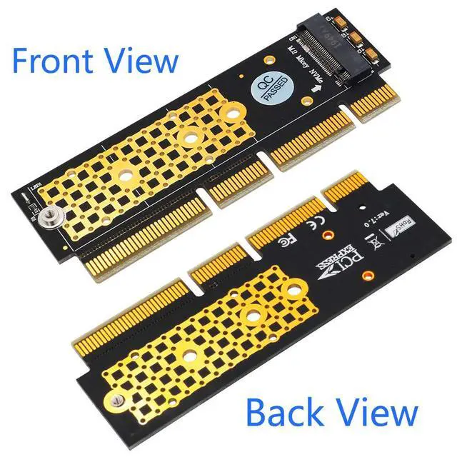 Alt view image 6 of 7 - M.2 NVMe SSD NGFF to PCIE 3.0 X16 /X4 Adapter M Key Interface Card Support PCI Express 3.0 x4 2230-2280 Size m.2 Full Speed (Black Gold)
