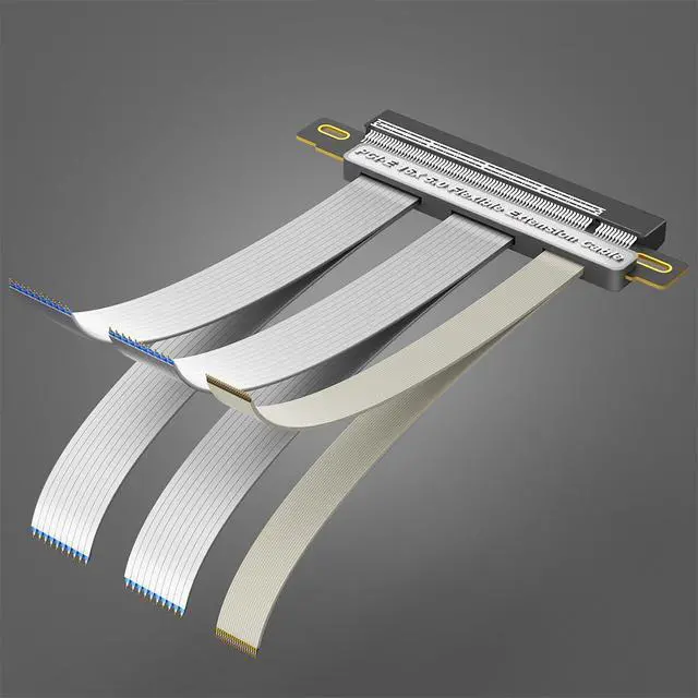 Alt view image 4 of 7 - PCI-E 5.0 16X Expansion Cable 180 Degree Vertical Installation GPU Cable for Desktop PC.