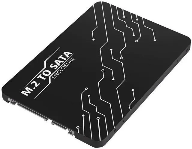 Main image of M.2 to SATA Adapter Enclosure, 2.5 Inch, Supports SATA I/II/III up to 6Gbps, Compatible with 22x30/42/60/80mm M.2 NGFF SATA SSDs, Black