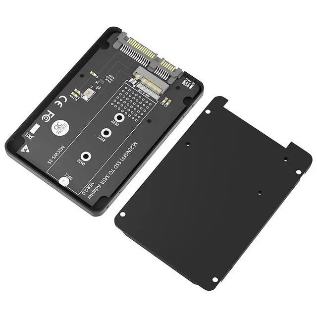 Alt view image 6 of 7 - M.2 to SATA Adapter Enclosure, 2.5 Inch, Supports SATA I/II/III up to 6Gbps, Compatible with 22x30/42/60/80mm M.2 NGFF SATA SSDs, Black