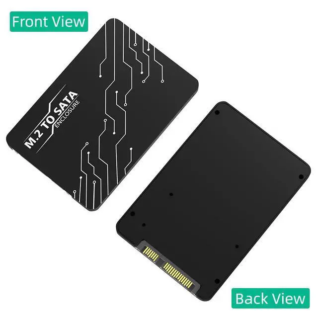 Alt view image 7 of 7 - M.2 to SATA Adapter Enclosure, 2.5 Inch, Supports SATA I/II/III up to 6Gbps, Compatible with 22x30/42/60/80mm M.2 NGFF SATA SSDs, Black
