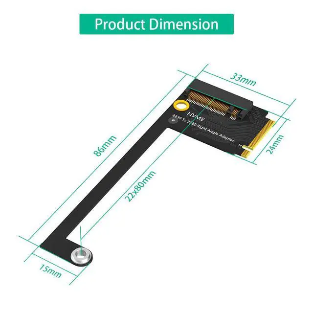 Alt view image 3 of 7 - M.2 M-Key NVME PCIE 4.0 SSD Hard Drive Expansion Board for ROG Ally Handheld, Conversion 2230 to 2280 Adapter