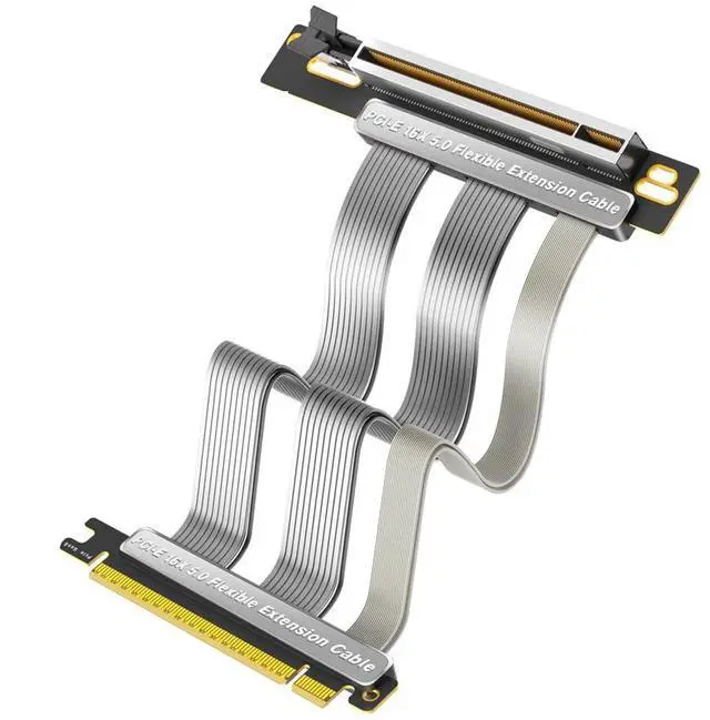 Main image of PCI-E 5.0 16X Flexible Extension Cable, 20cm GPU Riser Cable with 90 Degree Vertical Installation, High Speed PCIe Cable for Desktop PC ATX/1U/2U Case