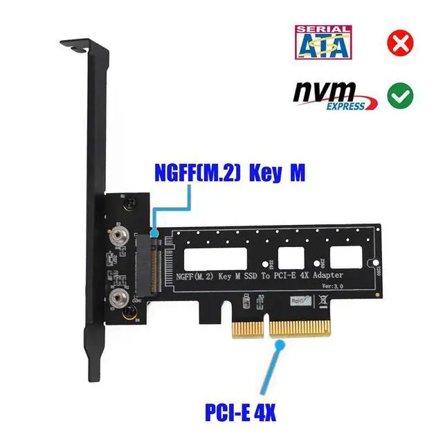 Alt view image 2 of 7 - SUPERPLUS M.2 NGFF PCI-e nvme SSD to PCI Express 3.0 x4 Host Adapter with heatsink