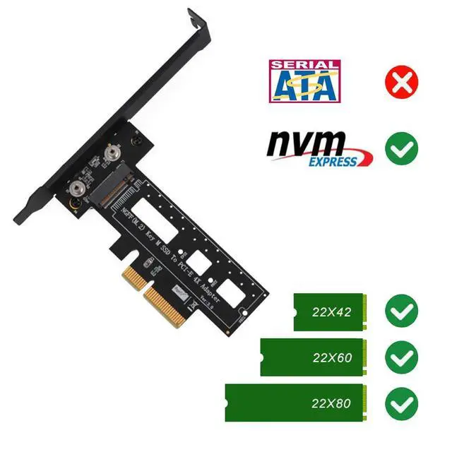 Alt view image 3 of 7 - SUPERPLUS M.2 NGFF PCI-e nvme SSD to PCI Express 3.0 x4 Host Adapter with heatsink
