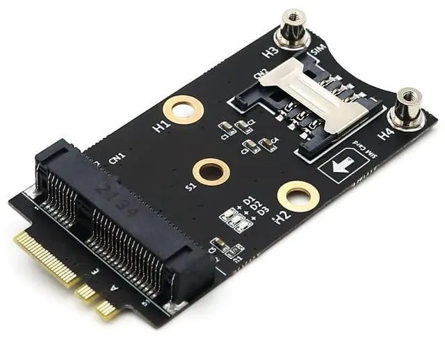 Main image of Mini PCI-E to M.2(NGFF) Key A/E Adapter with SIM Card Slot