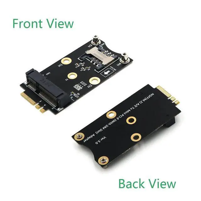 Alt view image 6 of 7 - Mini PCI-E to M.2(NGFF) Key A/E Adapter with SIM Card Slot