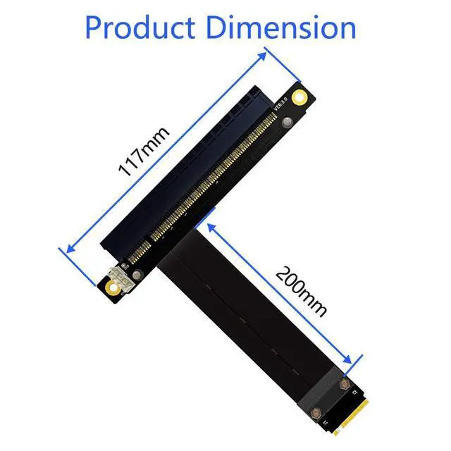Alt view image 5 of 6 - M.2 NGFF NVMe Key M to PCIe 3.0 X16 Extension Cable nvme to pcie x16 (180° PCI-E Slot)