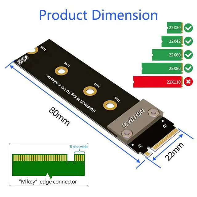 Alt view image 4 of 6 - M.2 NGFF NVMe Key M to PCIe 3.0 X16 Extension Cable nvme to pcie x16 (180° PCI-E Slot)