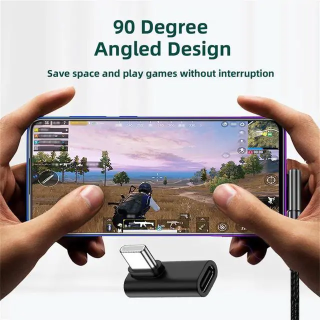 Alt view image 7 of 7 - Low Profile 90 Degree Right & Left Angled USB 3.1 Type-C Male to Female Extension Adapter for Laptop & Tablet & Phone
