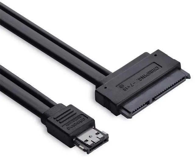 Alt view image 5 of 7 - 50cm Dual Power 12V and 5V eSATAp Power ESATA USB 2.0 Combo to 22Pin SATA Cable for 2.5" 3.5" Hard Disk Drive