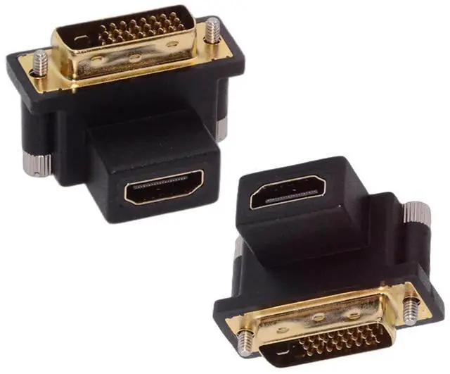 Main image of Adapter 2pcs/lot Up & Down Angled 90 Degree DVI Male to HDMI Female 4K Adapter Port Saver for Computer HDTV Graphics Card