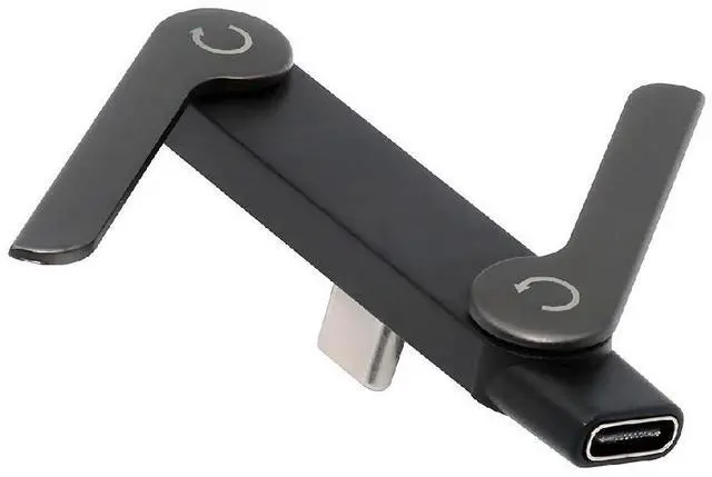 Main image of Adapter 240W Type-C Fast Charging Adapter with Built-in Phone Stand Dual Holder Durable Charger Bracket USB-C Male to Female Foldable