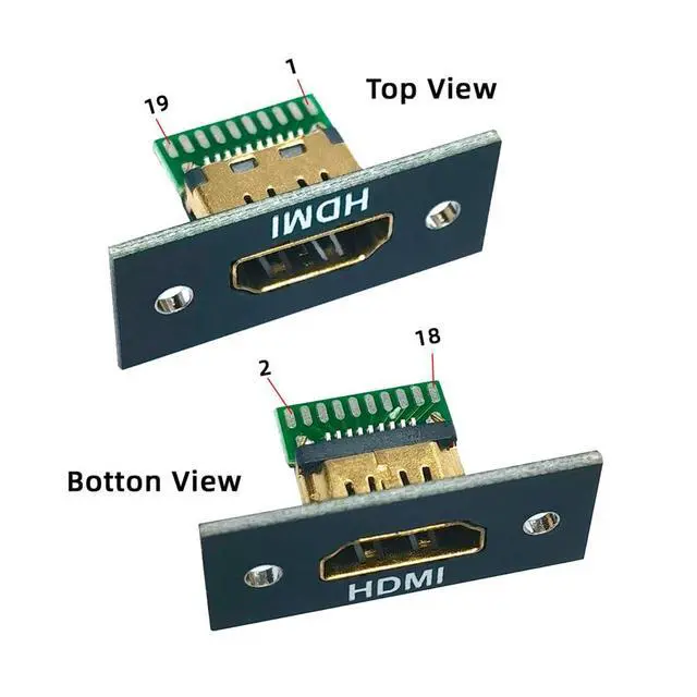 Alt view image 4 of 7 - Connector 5pcs/Set DIY OEM HDMI 8K Type-A Female Socket Connector Receptacle with Panel Mount Solder Type