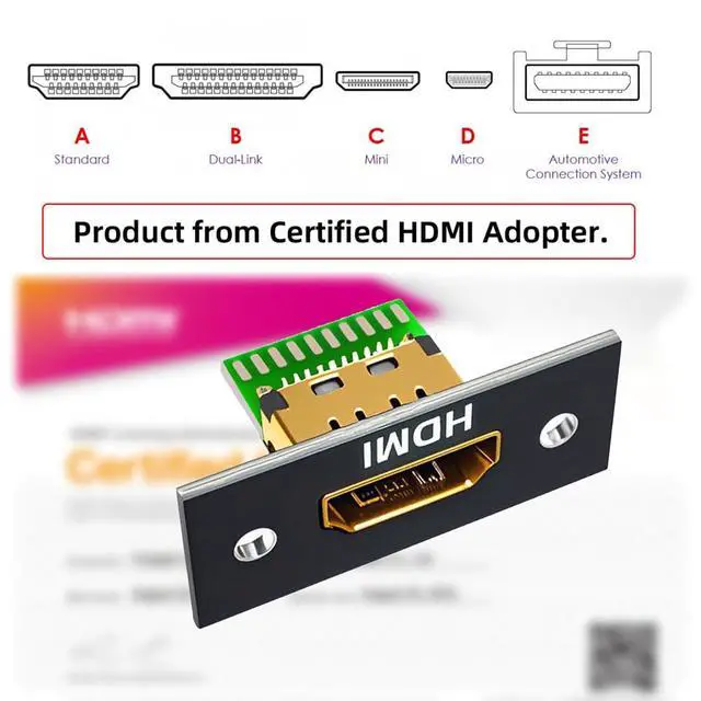 Alt view image 5 of 7 - Connector 5pcs/Set DIY OEM HDMI 8K Type-A Female Socket Connector Receptacle with Panel Mount Solder Type