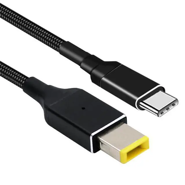 Alt view image 2 of 7 - USB-C 100W 20V Input to Rectangular Jack PD Power 65W Output Charge Cable Support QC PD Type-C for Thinkpad X1 Legion Y7000P Laptop (1.8m)