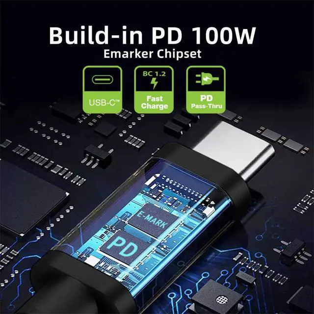 Alt view image 3 of 7 - USB-C 100W 20V Input to DC 7.4 * 5.0mm PD Power 65W Output Charge Cable Support QC PD Type-C Compatible with HP-Laptop (1.8m)