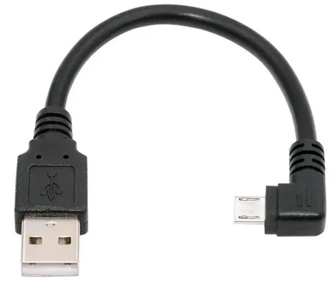 Main image of Right Angled 90 Degree Micro USB 5Pin to USB 2.0 Type-A Data Charge Cable for Phone Tablet Camera 20cm