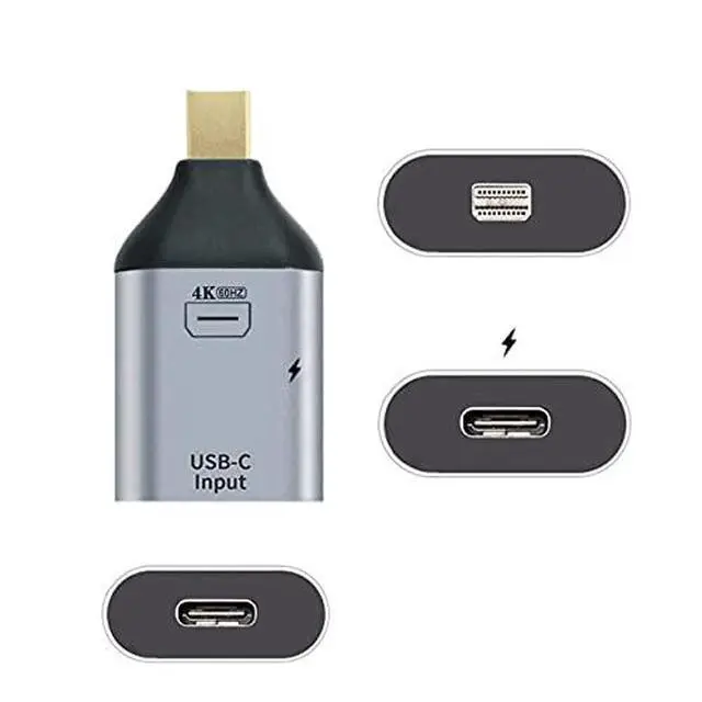 Alt view image 2 of 7 - USB-C Type C Female Source to Mini Displayport DP Sink HDTV & PD Power Adapter 4K 60hz 1080p for Phone & Laptop