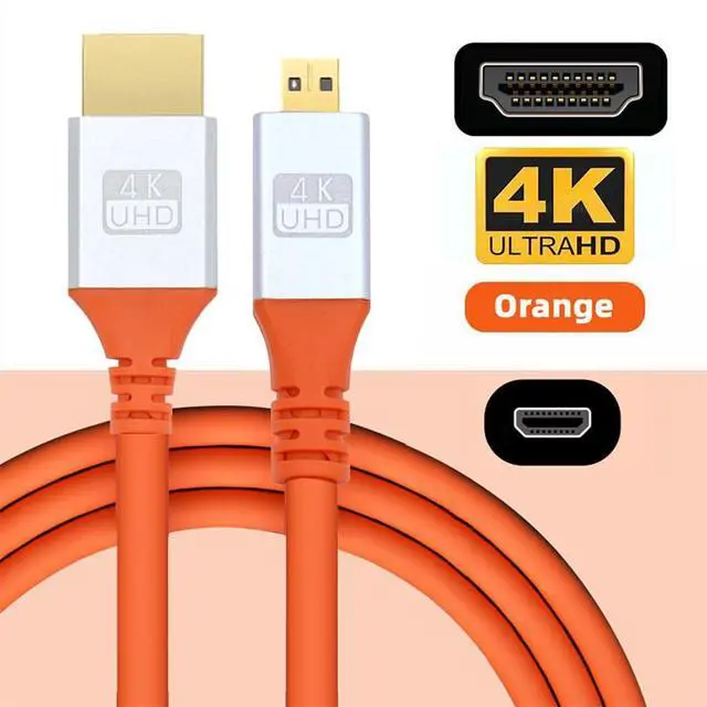 Alt view image 2 of 7 - Micro HDMI 4K to HDMI Ultra Soft High Flex HDTV Cable Hyper Super Flexible Cord High Speed Type-A Male to Male for Computer HDTV 50cm