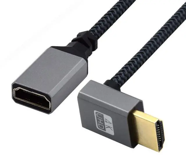Main image of HDMI 1.4 Type A Male to A Female Extension Cable Down Angled 90 Degree Support HDTV 4K 60hz 3D