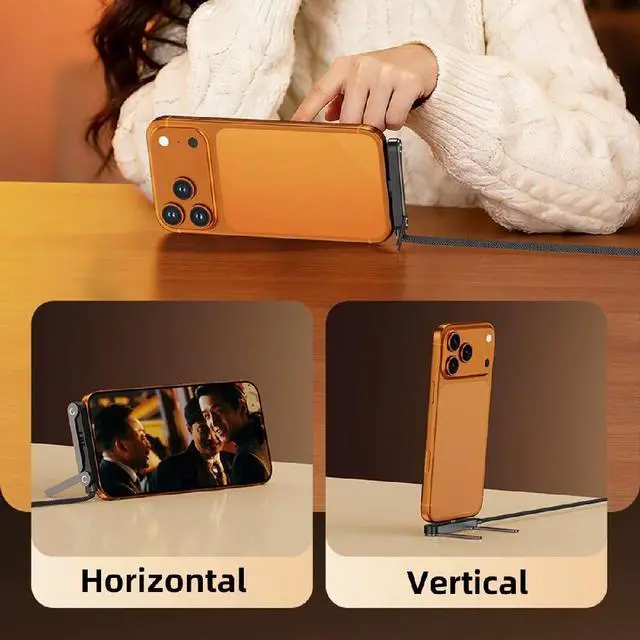 Alt view image 7 of 7 - 65W USB-C Type-A Foldable Fast Charging Cable Type-C with Built-in Phone Stand Dual Holder Durable Charger Bracket Male to Male 150CM