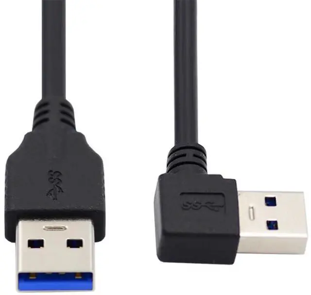 Main image of USB 3.0 Type-A Male to Straight 3.0 Type-A Male Data 5Gbps Cable 90 Degree Left Angled 40cm