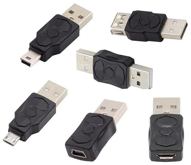 Main image of 6pcs/lot Type-A Micro USB 2.0 Mini USB 5Pin Male to Female Extension Data Power Adapter