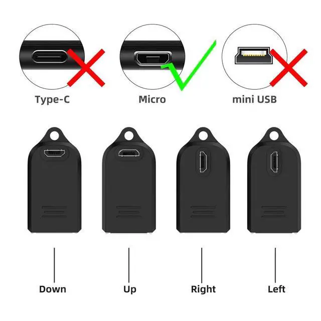 Alt view image 3 of 7 - 4pcs/lot Micro Type-B Male USB 2.0 to Female OTG USB2.0 Type-A Adapter On-the-Go 90 Degree Angled for Phone Tablet Disk Keyboard Data