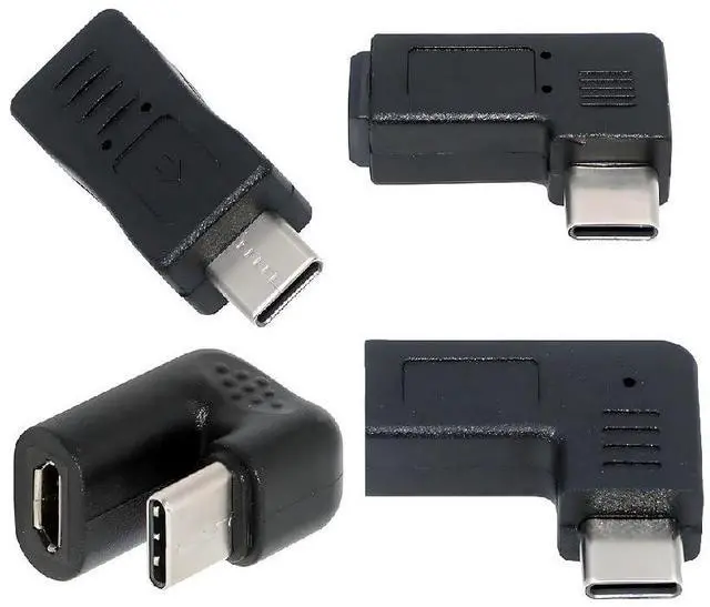 Main image of 4pcs/lot USB-C USB2.0 Type C 480Mbps Male to Micro & Mini USB Female Power Data Adapter Opposite Right Back Angled