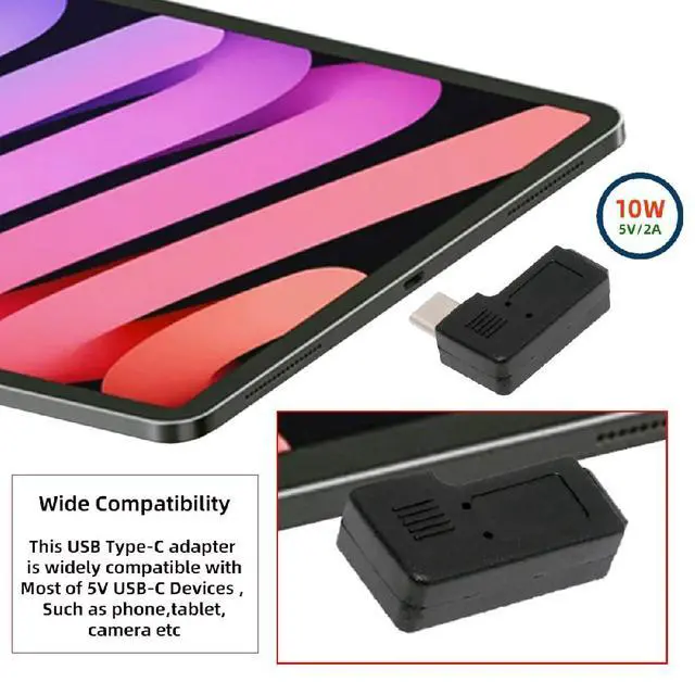 Alt view image 7 of 7 - 4pcs/lot USB-C USB2.0 Type C 480Mbps Male to Micro & Mini USB Female Power Data Adapter Opposite Right Back Angled