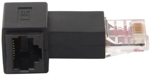 Main image of Right Angled 90 Degree 8P8C FTP STP UTP Cat 5e Male to Female LAN Ethernet Network Extension Adapter